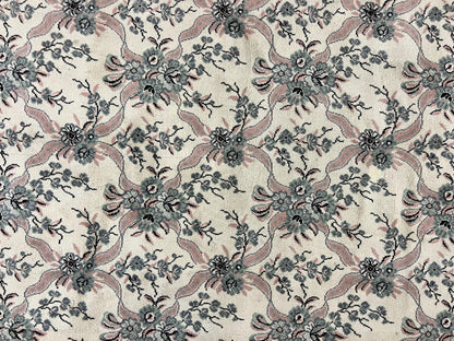 Belgium Power Loomed Rug 8x11, Ivory and Green, Wool Carpet, Floral - Nuvé
