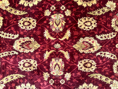 Indo Mahal Rug 9x12, Allover Pattern, Dark Red, Traditional Wool Area Rug - Nuvé