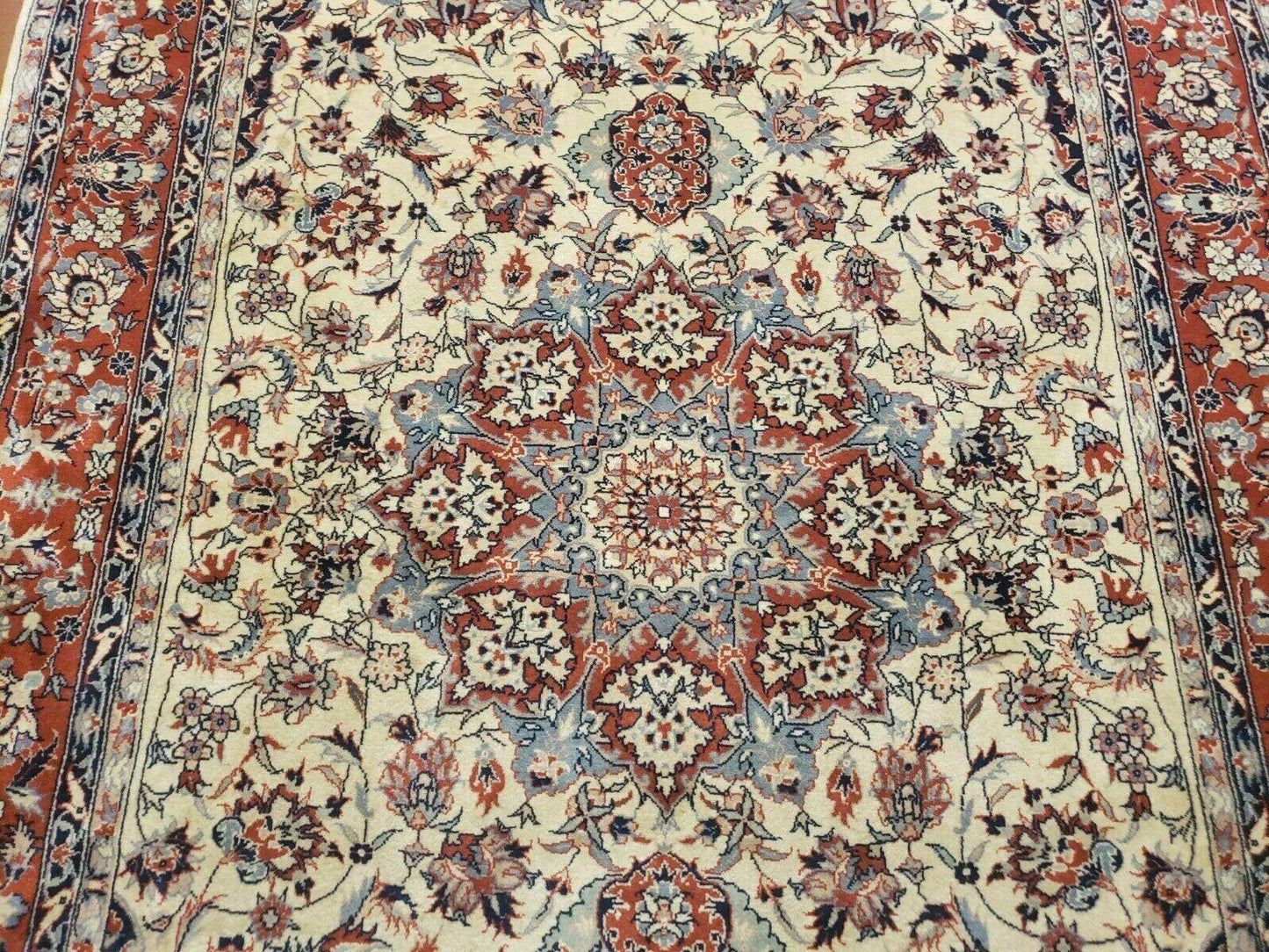 4' X 6' Handmade Ultra Fine Chinese Floral Oriental Wool Rug Hand Knotted Beige - Nuvé