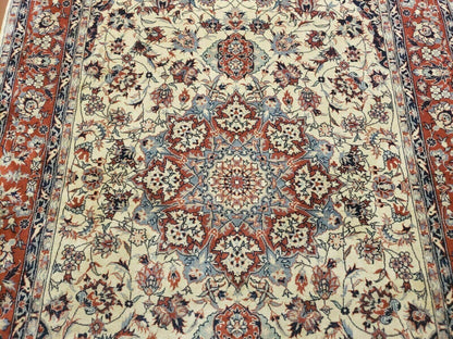 4' X 6' Handmade Ultra Fine Chinese Floral Oriental Wool Rug Hand Knotted Beige - Nuvé