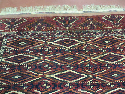 4' X 8' Antique Handmade Russian Bokhara Turkoman Yamud Wool Rug Carpet Nice