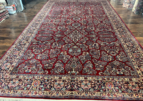 Karastan Rug 10x18 Red Sarouk #785, Wool Karastan Carpet, Original 700 Series, Vintage Discontinued Large Oriental Rug - Nuvé