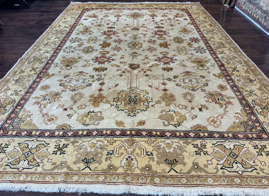 Turkish Oushak Rug 9x12, Oat Color, Wool Carpet - Nuvé