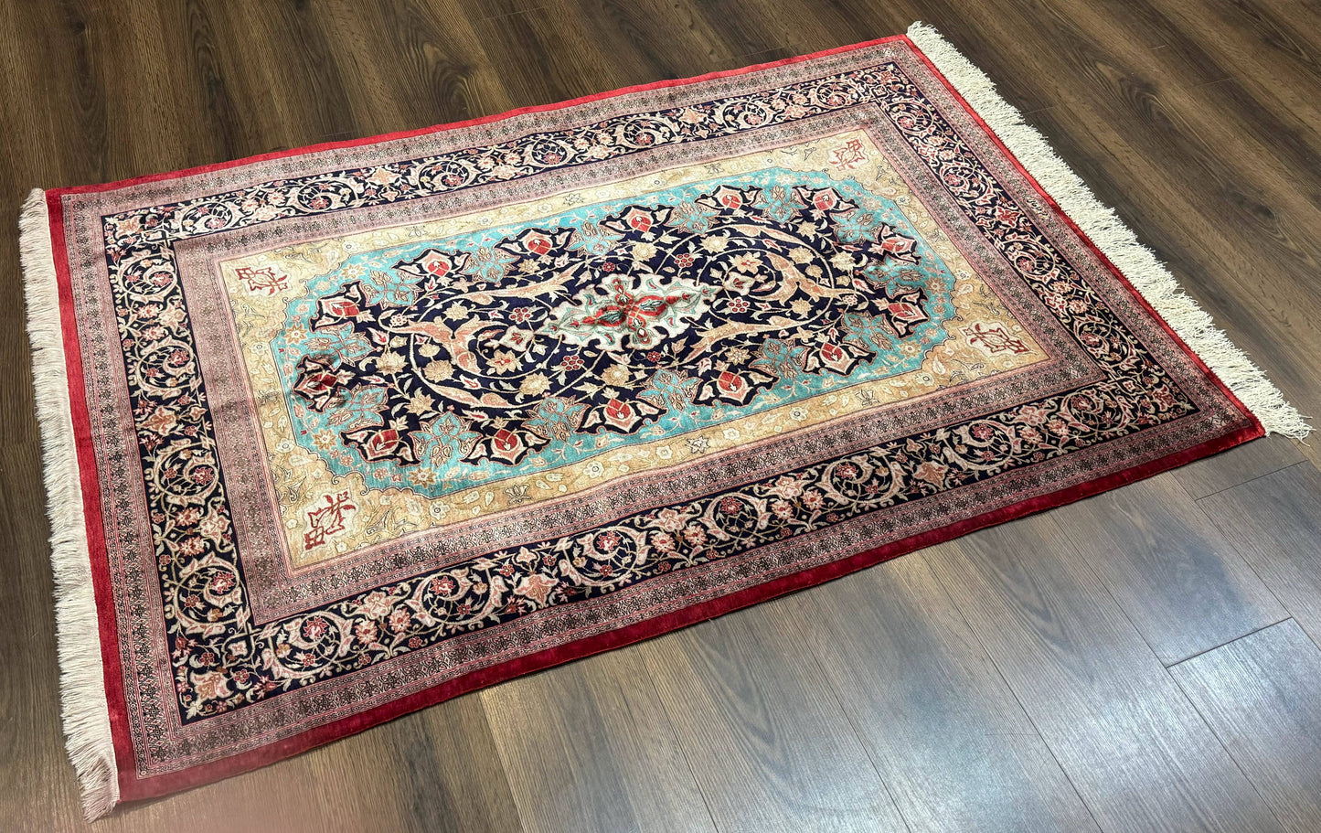 Magnificent Persian Qum Silk Rug 3x5, Exceptionally Fine 780 KPSI, Signed, Rare - Nuvé