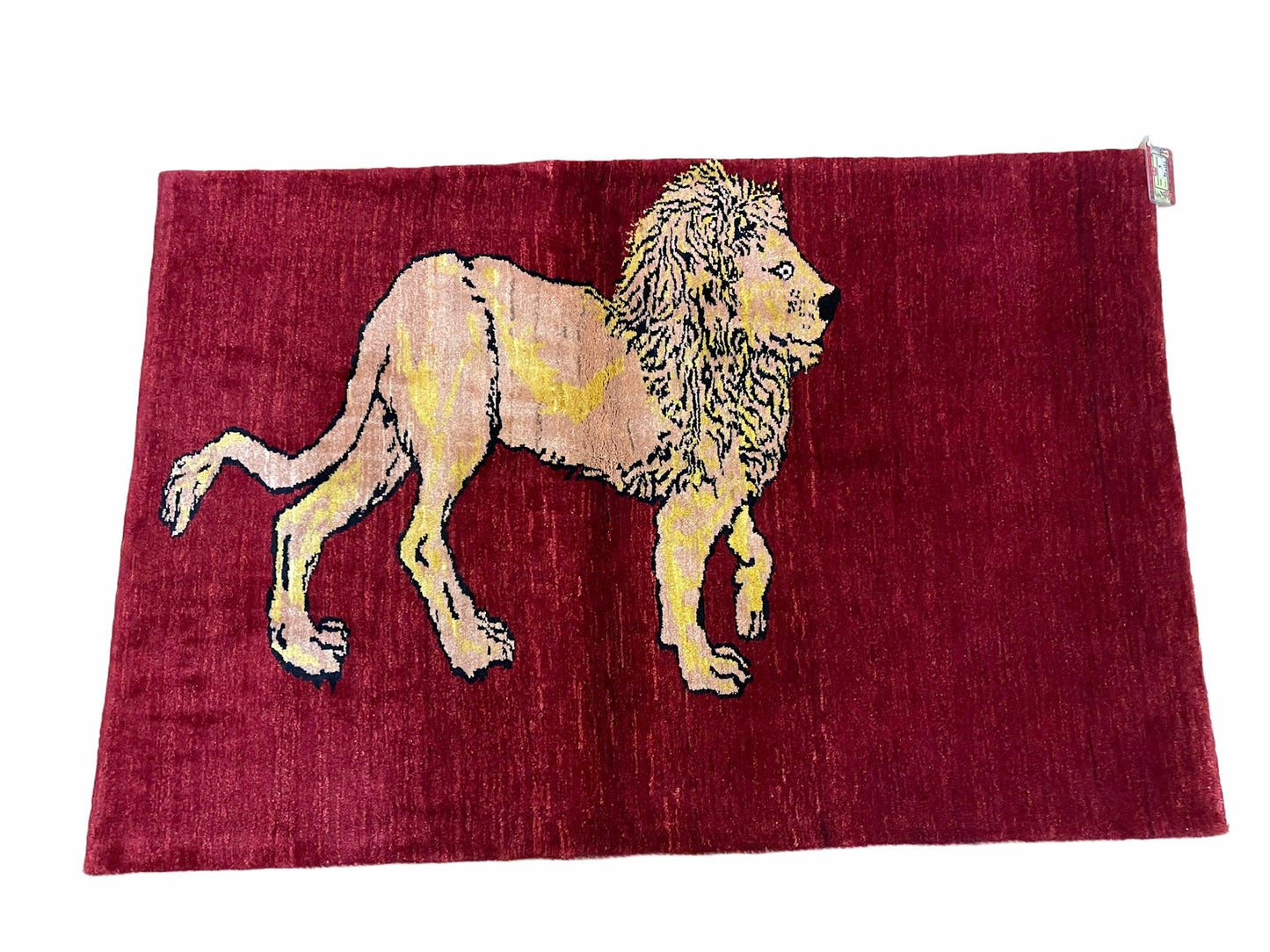 3 X 5 Handmade New Vintage Rug Quality Wool Lion Red Veggy Dyes Hand-Knotted - Nuvé