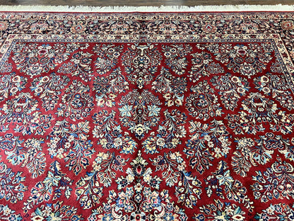 Karastan Rug 10x18 Red Sarouk #785, Wool Karastan Carpet, Original 700 Series, Vintage Discontinued Large Oriental Rug - Nuvé