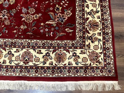 Indo Persian Rug 8x10, Red and Cream, Floral, Pande Cameron - Nuvé