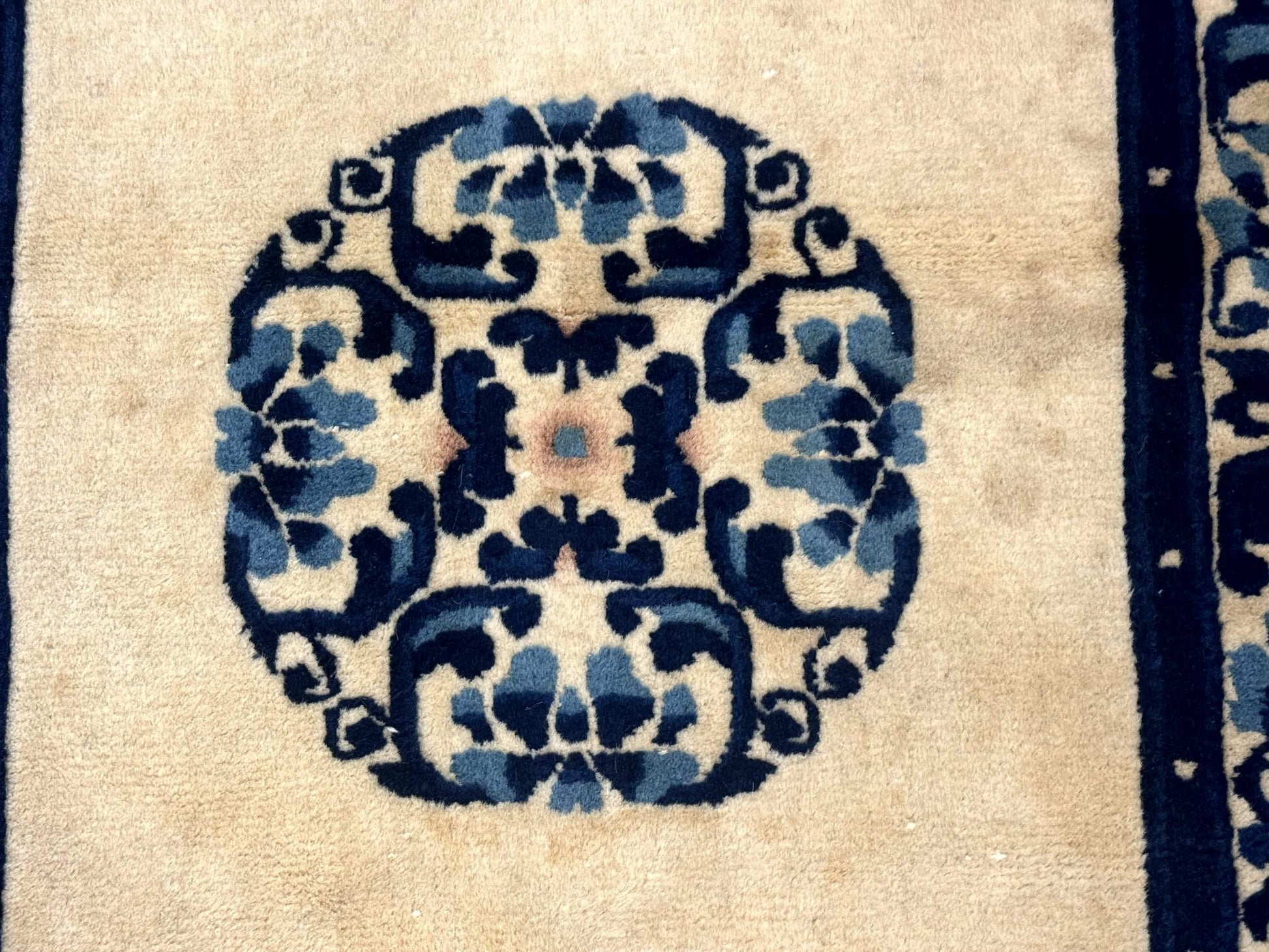 Chinese Peking Rug 2x3, Small Wool Chinese Carpet, Art Deco Rug - Nuvé