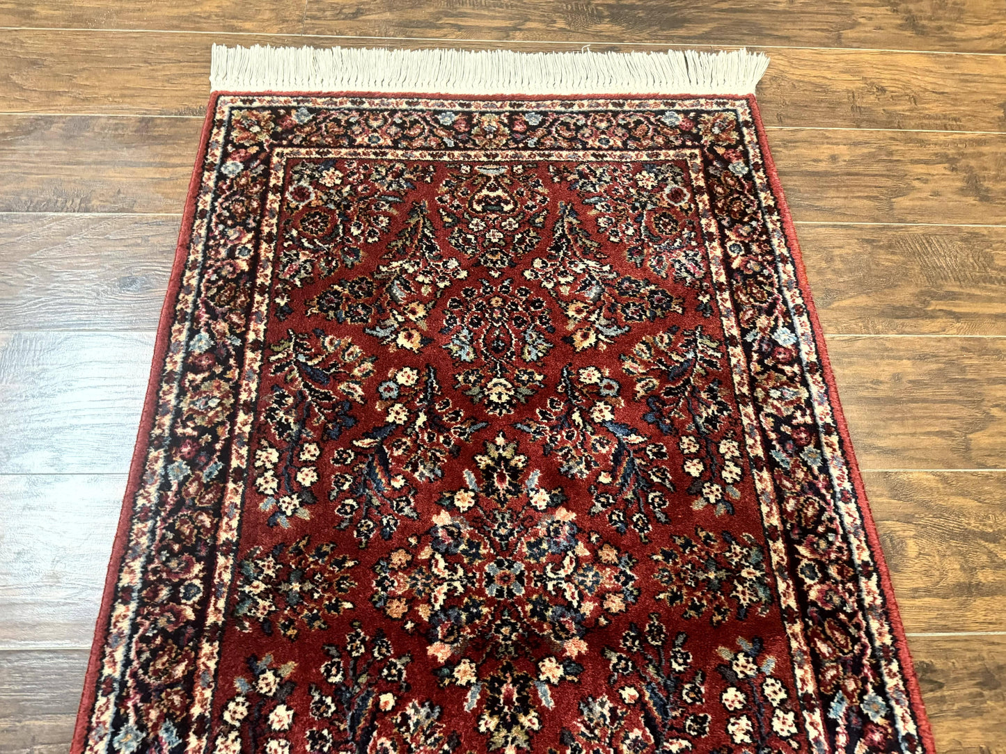 Karastan Rug 3x5 Red Sarouk #785, Karastan Wool Pile Rug, Original 700 Series, Discontinued Vintage Karastan Carpet - Nuvé