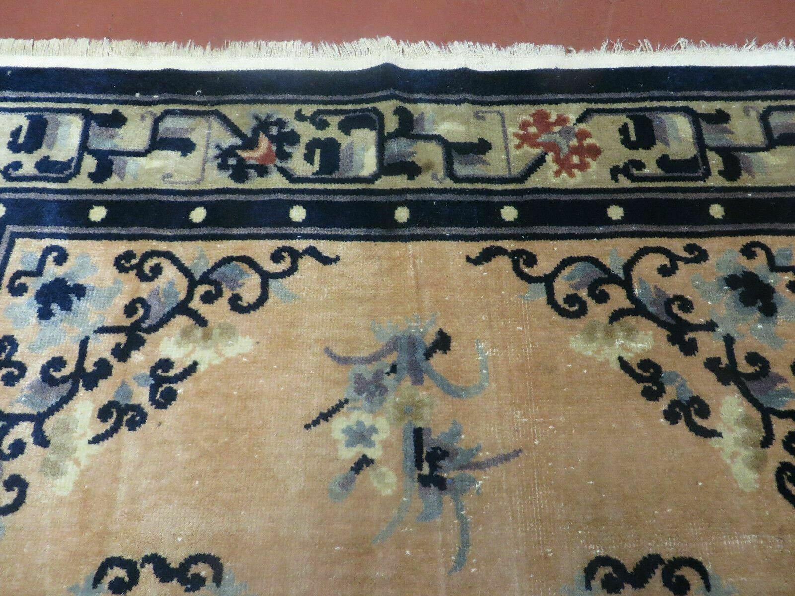 4' X 6' Antique Handmade Fine Knotted Peking Chinese Wool Rug Amiri Salmon - Nuvé