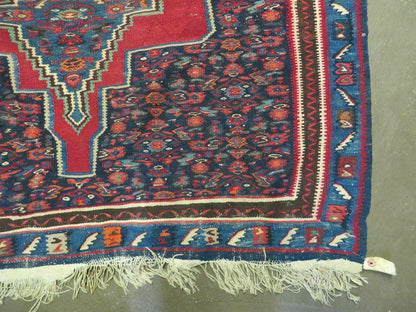 4' X 5' Antique Handmade Turkish Wool Kilim Flat weave Rug Blanket Tribal - Nuvé