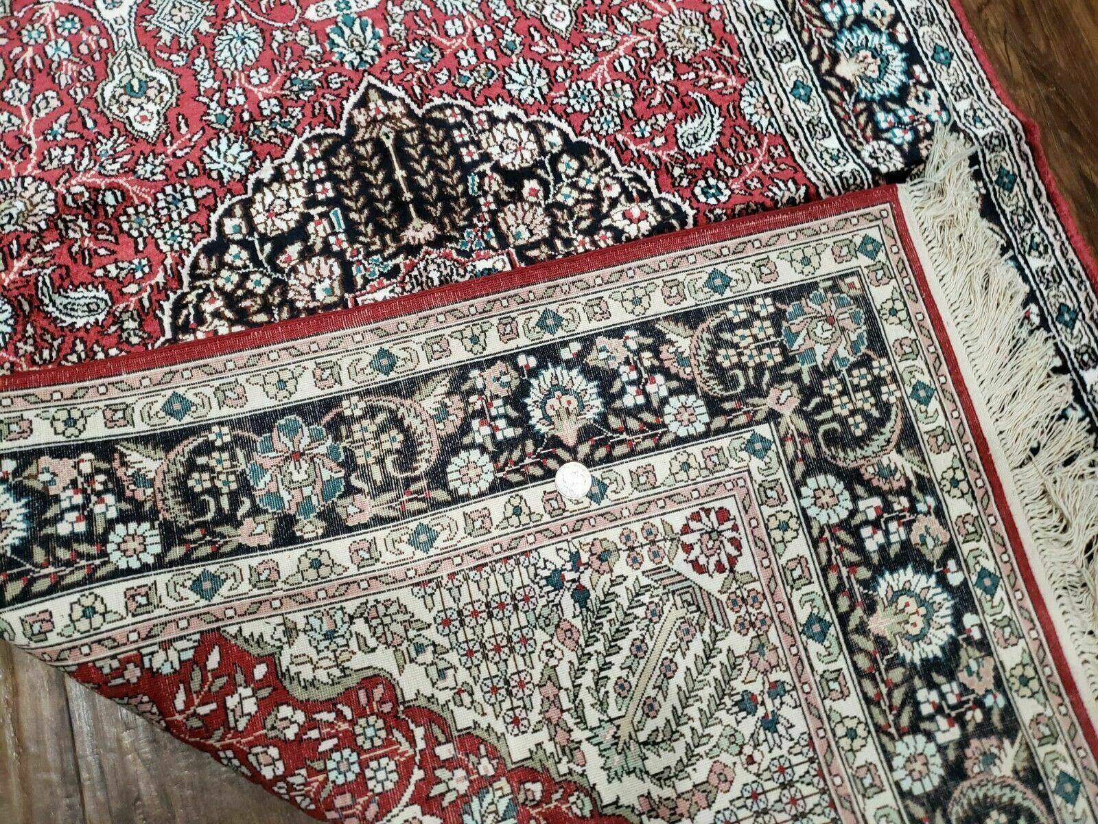 3' X 5' Vintage Fine Handmade India Oriental Kashmir Silk Rug 400 KPSI Wow - Nuvé