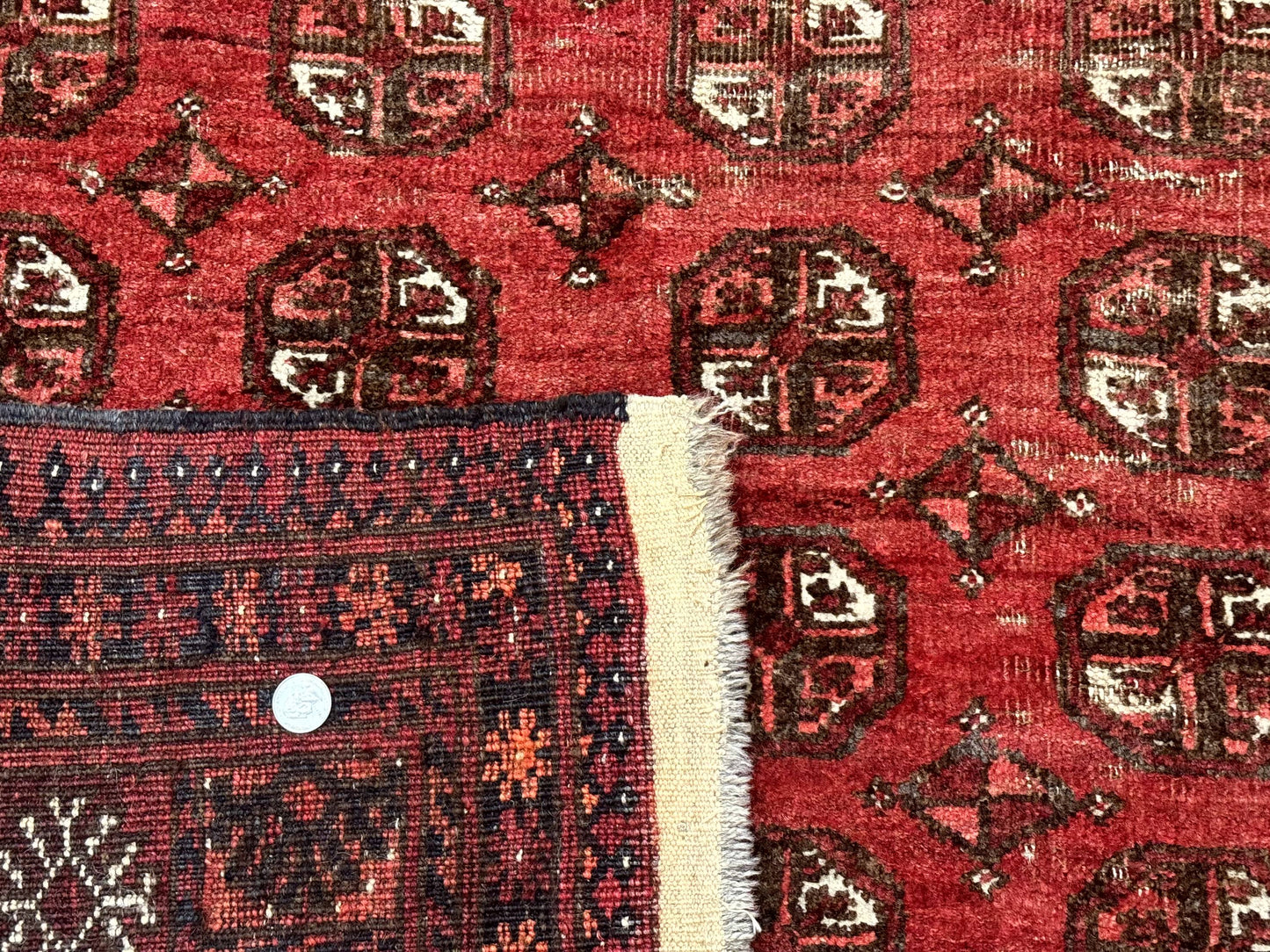 Antique Persian Turkoman Rug 5x6, Red - Nuvé