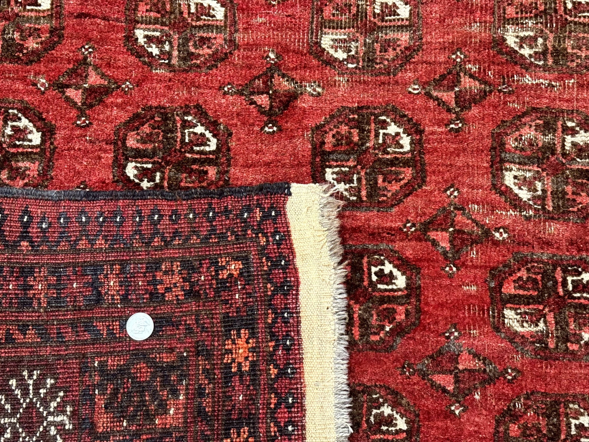 Antique Persian Turkoman Rug 5x6, Red - Nuvé