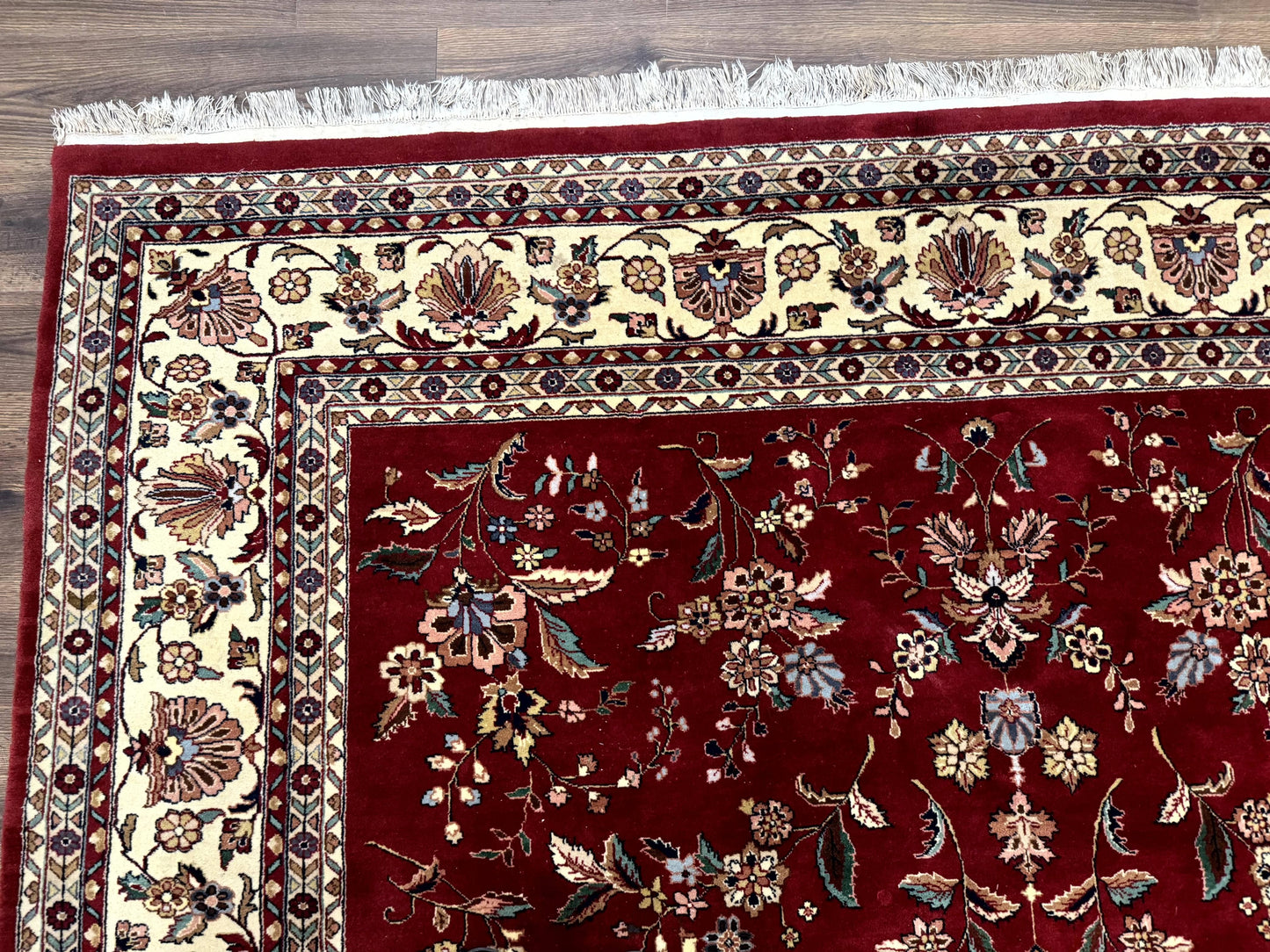 Indo Persian Rug 8x10, Red and Cream, Floral, Pande Cameron - Nuvé