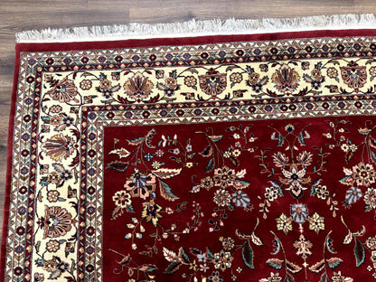 Indo Persian Rug 8x10, Red and Cream, Floral, Pande Cameron - Nuvé