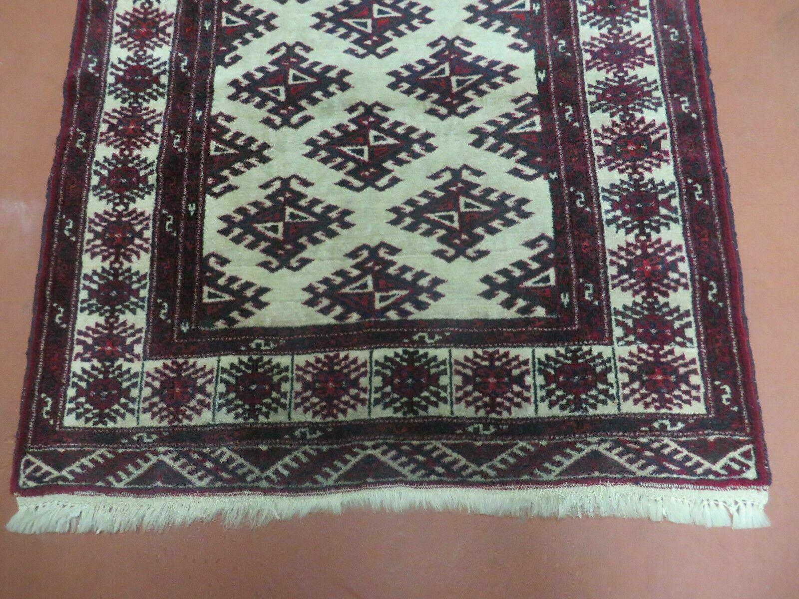 3' X 3' Vintage Handmade Turkoman Bokhara Yamud Wool Rug Nice - Nuvé