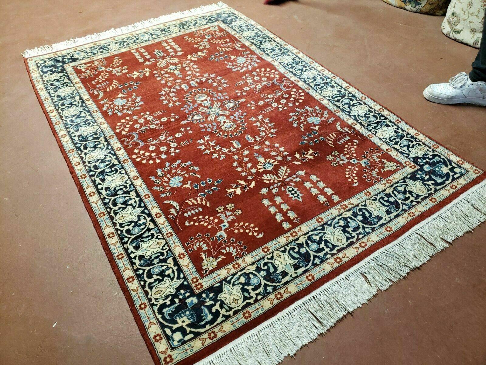 4' X 6' Vintage Handmade Pakistani Rug Highly Detailed Red - Nuvé