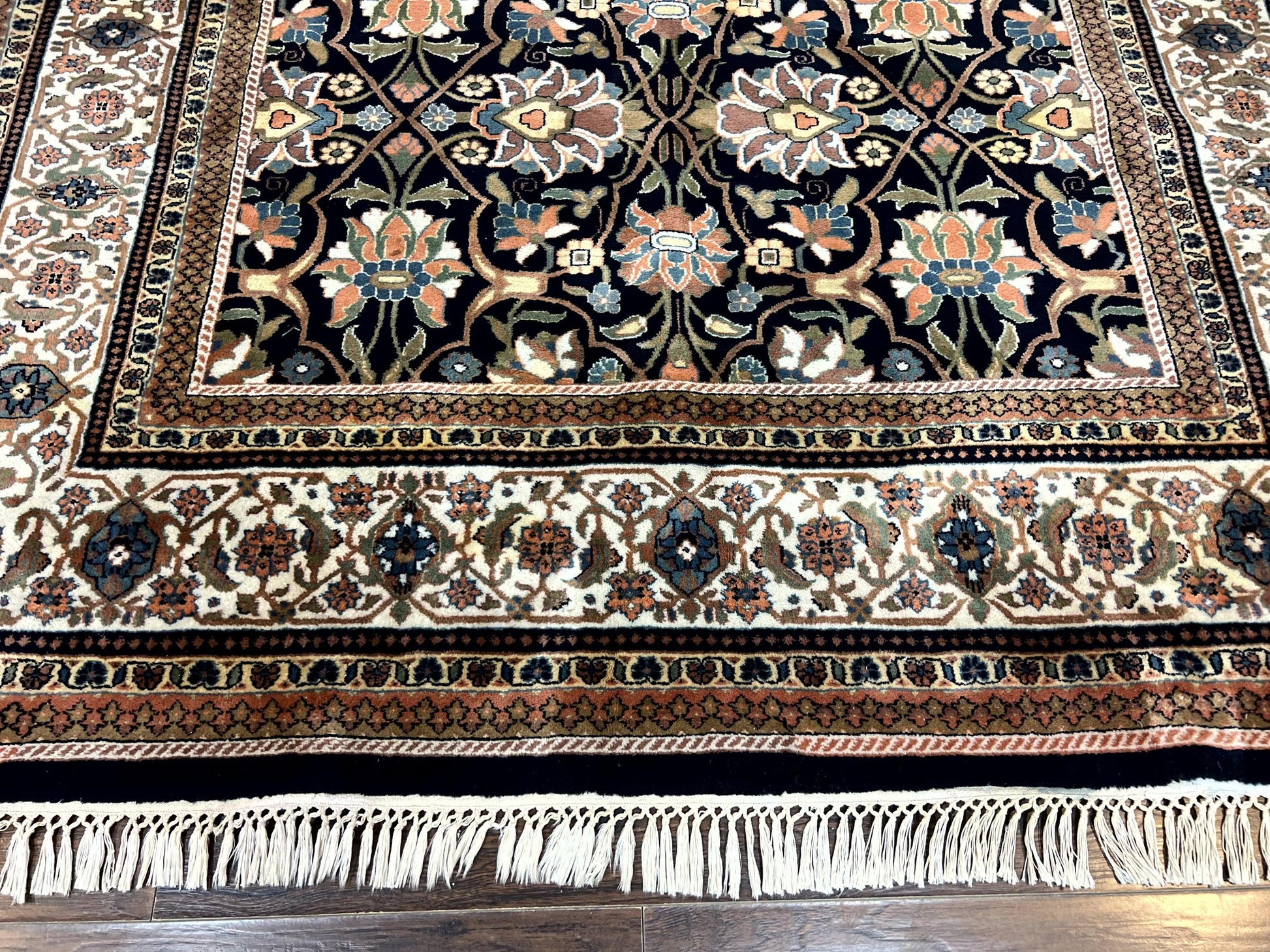 Indo Persian Bidjar Rug 6x10, Vintage Handmade Wool Carpet, Allover Pattern - Nuvé