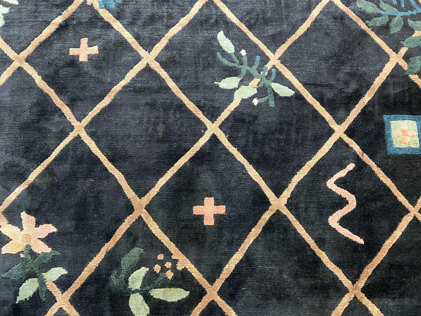 Tibetan Rug 9x12, Hand Knotted Tibet Nepali Contemporary Carpet 9 x 12 ft, Black and Tan, Handmade Area Rug Room Sized, Nepalese Rug - Nuvé