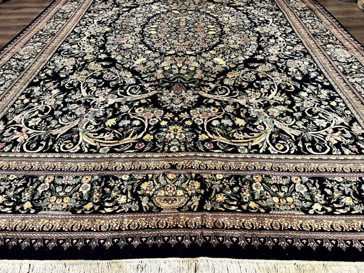 Pak Persian Rug 10x14, Elegant Floral Carpet, Fine 225 KPSI