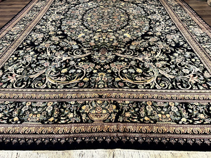 Pak Persian Rug 10x14, Elegant Floral Carpet, Fine 225 KPSI
