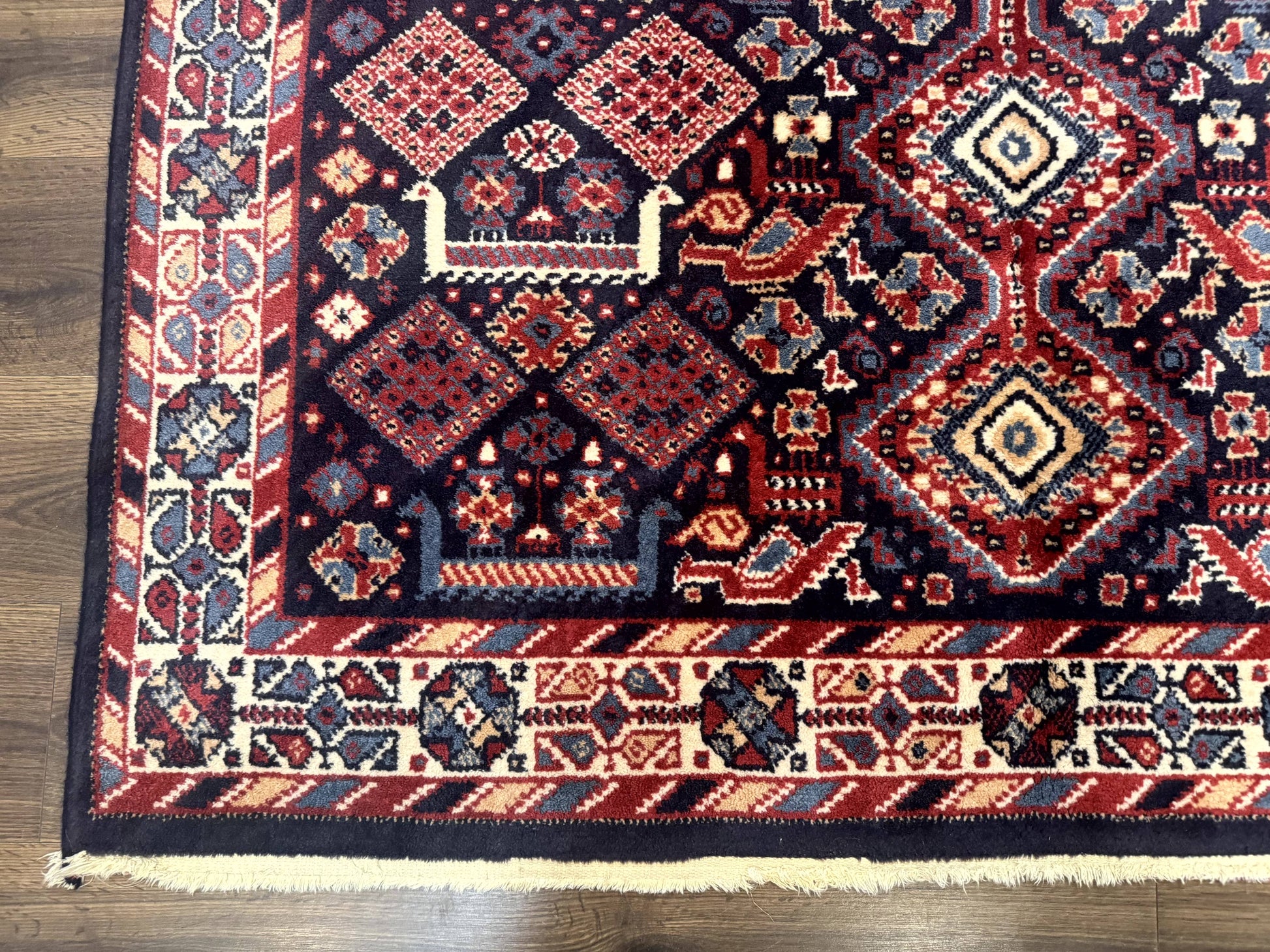 Karastan Rug 5x8, Yuruk Collection #530, Geometric Tribal Wool Pile Vintage Carpet - Nuvé