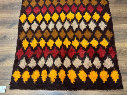 Shaggy Balouch Rug 3x4, Tribal Rug, Afghan Rug, Brown, Multicolor - Nuvé