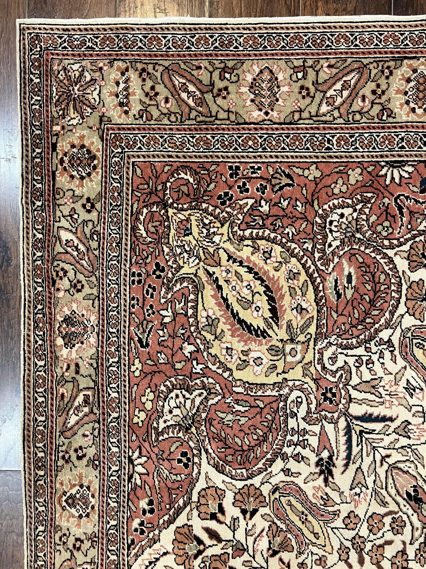 Turkish Sivas Rug 9x12, Handmade Vintage Wool Carpet, Cream Ivory - Nuvé