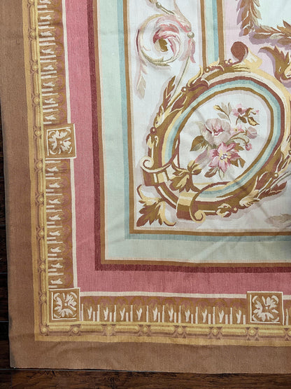 Large Aubusson Rug 11x15, Oversized Gallery Palace Size Flatweave Savonnerie Carpet 11 x 15 ft, Wool Handmade Vintage Elegant European - Nuvé