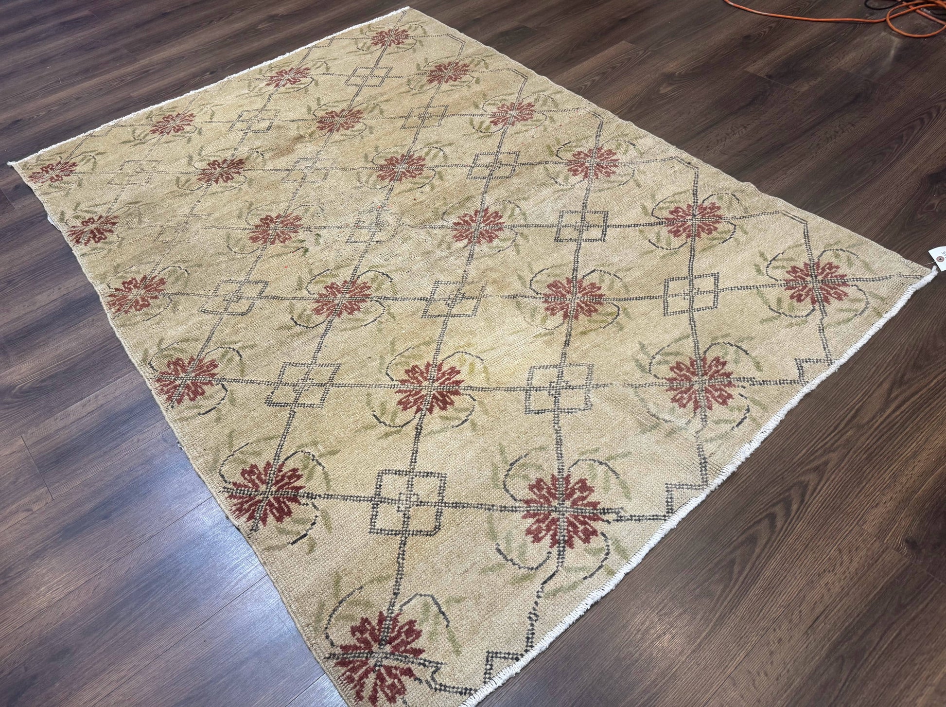 Turkish Rug 5x6, Oushak Carpet, Beige - Nuvé