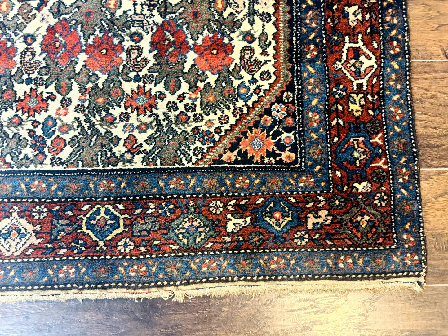 Persian Tribal Rug 3x5, Antique Persian Carpet, Floral Roses, Handmade, Persian Zanjan Rug - Nuvé