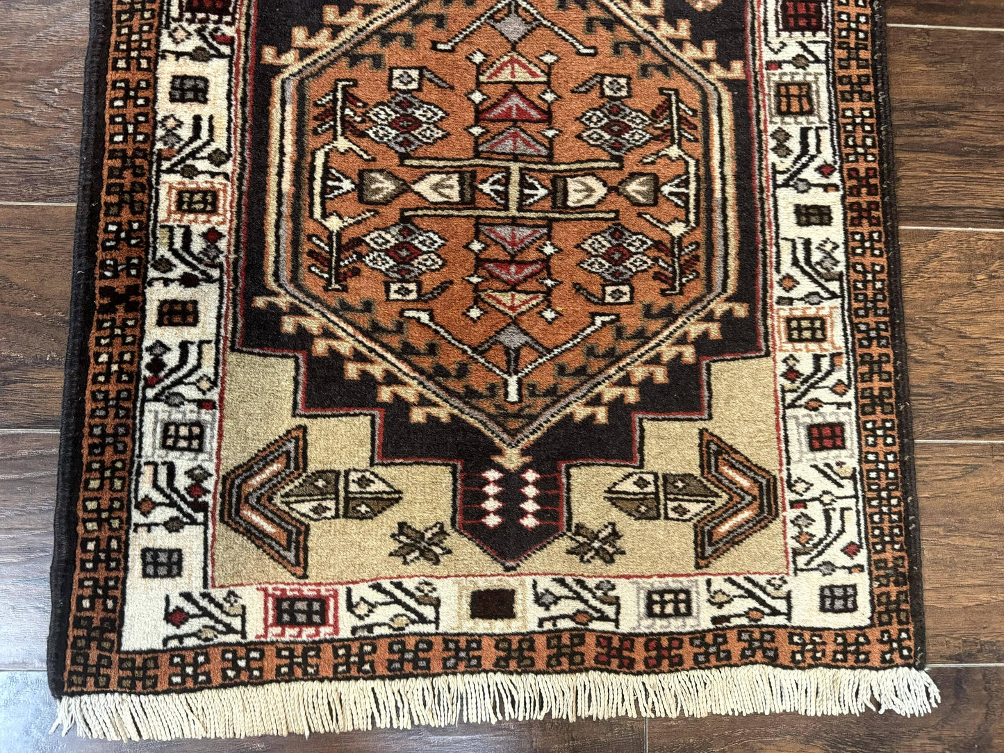 Persian Tribal Runner Rug 2.4 x 9.4, Geometric Medallions, Sarab Runner - Nuvé