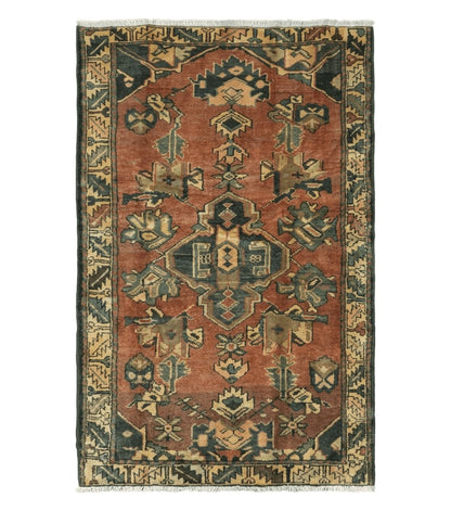 4' X 6' Antique 1920 Handmade Turkish Wool Rug Veg Dye Nice