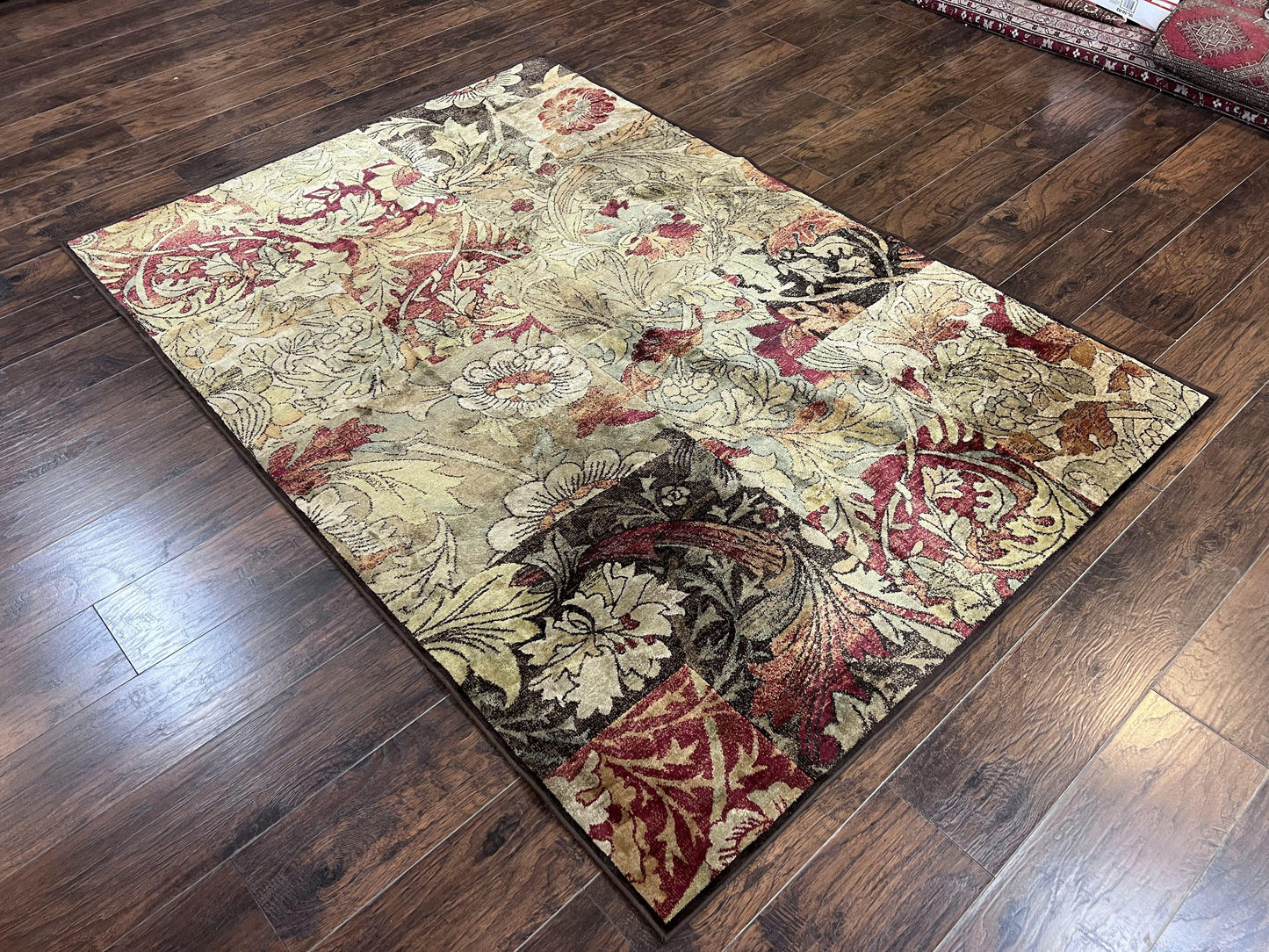 Modern Abstract Area Rug 5x7, Floral Design, Contemporary Carpet 5 x 7, Multicolor - Nuvé