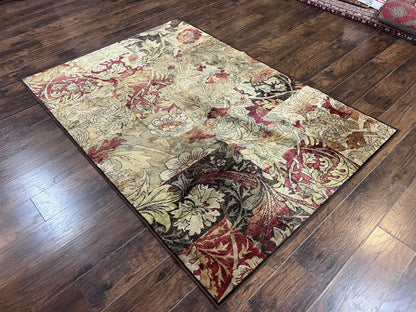 Modern Abstract Area Rug 5x7, Floral Design, Contemporary Carpet 5 x 7, Multicolor - Nuvé