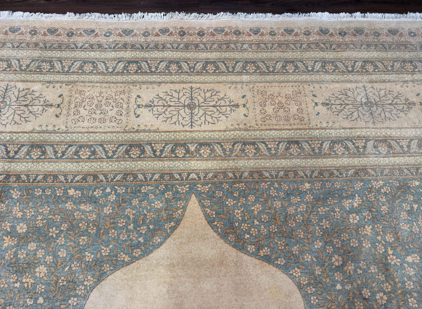 Palace Size Pak Persian Rug 12x18, Haji Jalili Design, Pakistani Carpet, Oat and Light Blue, Fine 260 KPSI - Nuvé