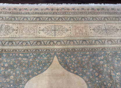 Palace Size Pak Persian Rug 12x18, Haji Jalili Design, Pakistani Carpet, Oat and Light Blue, Fine 260 KPSI - Nuvé
