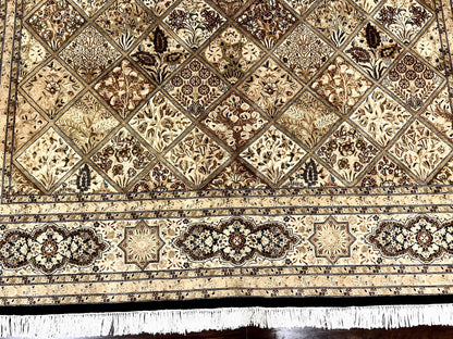 Pak Persian Rug 8x10, Multipanel Kirman Design, Wool Hand Knotted Vintage Carpet, Fine Weave Oriental Rug 8 x 10 - Nuvé