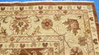 Indo Persian Rug 10x14, Mahal Sultanabad Oriental Carpet, Burnt Orange & Beige, Handmade Wool Area Rug - Nuvé