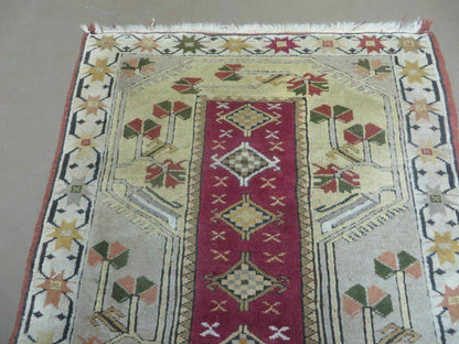 3' X 5' Vintage Handmade Turkish Turkey Oushak MILAS Wool Accent Rug Carpet Nice - Nuvé