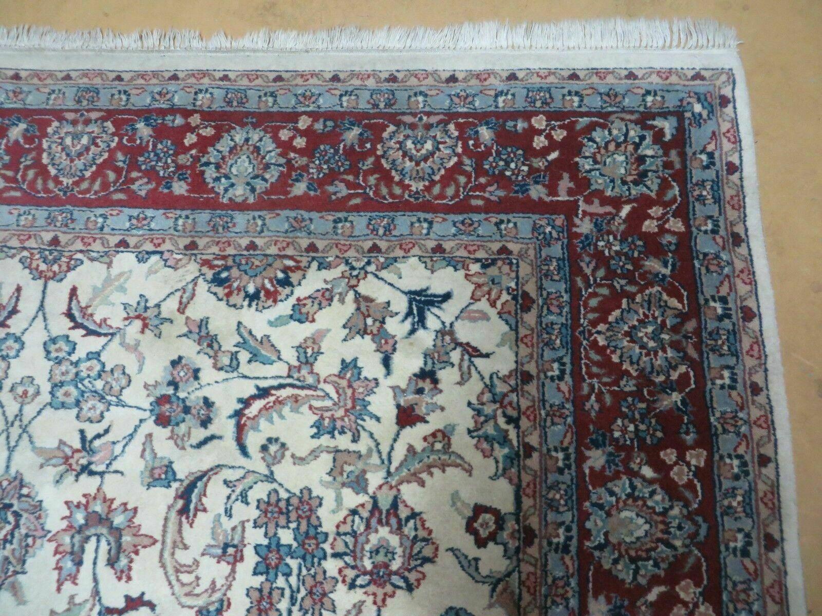 6' X 9' Vintage Handmade Fine Chinese Floral Oriental Wool Rug Carpet Beige - Nuvé