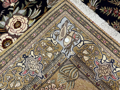 Persian Qum Pictorial Rug 4.8 x 6.5 - Layla & Majnun, Birds - Nuvé