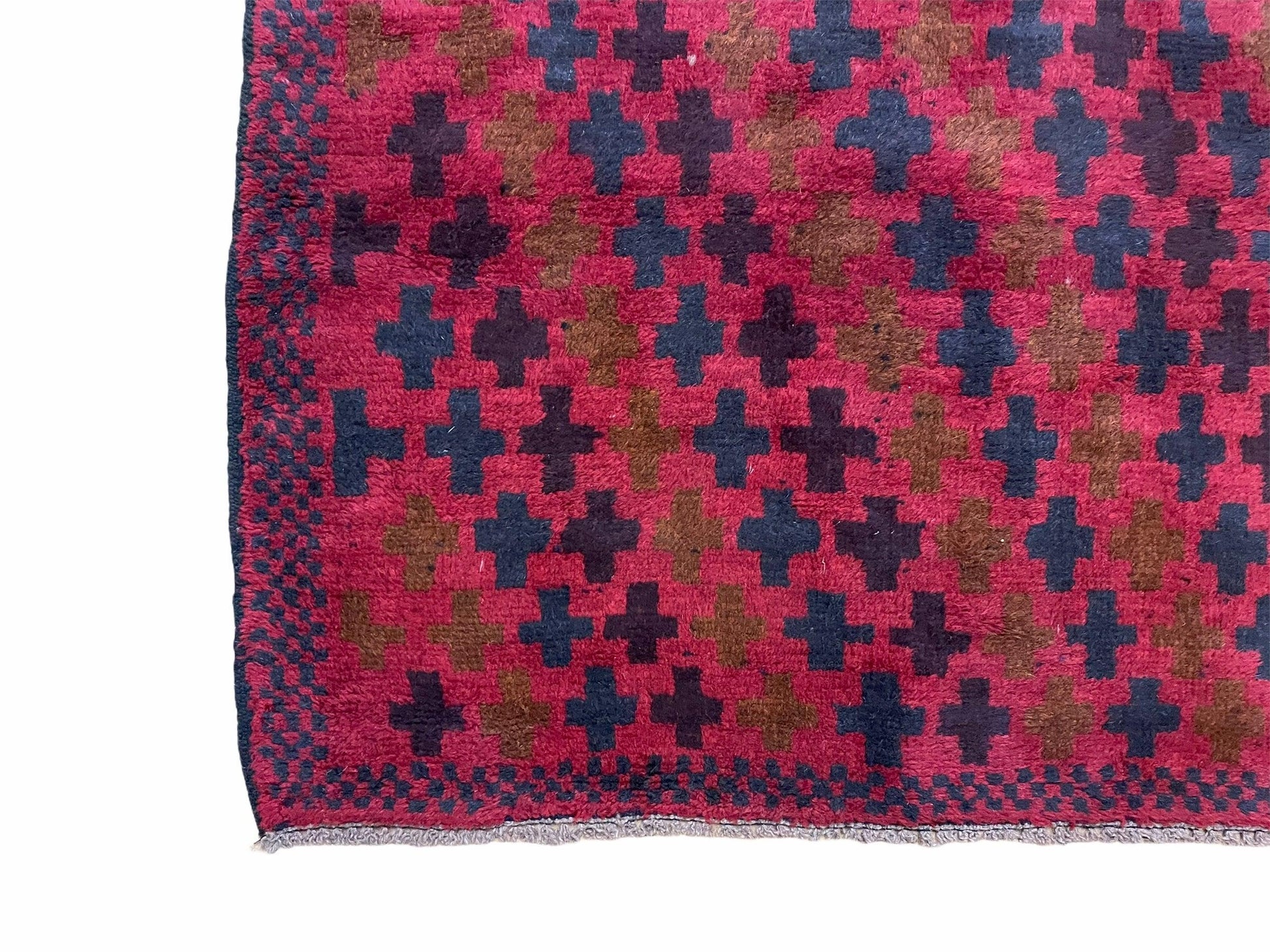 2' 10" X 4'8" Vintage Handmade Tribal Wool Rug Balouchi Rug Afghan Rug Red Beige - Nuvé