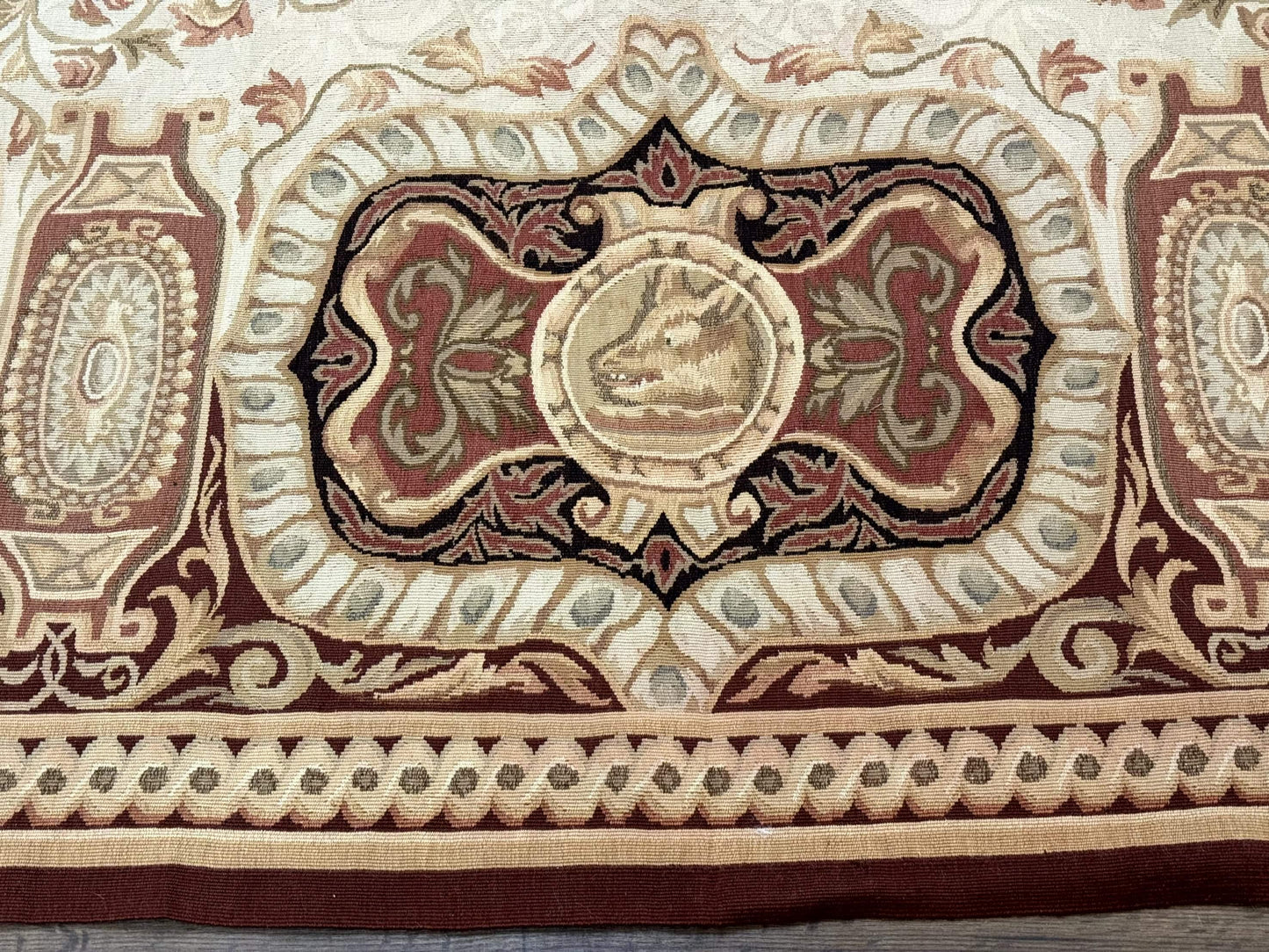 French Aubusson Rug 9x12 - European Design Flatweave Carpet - Nuvé