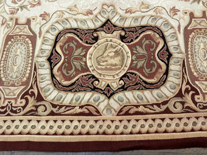 French Aubusson Rug 9x12 - European Design Flatweave Carpet - Nuvé