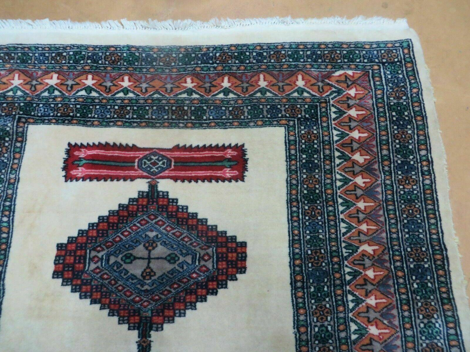 4' X 6' Vintage Handmade Bokhara Turkoman Pakistan Wool Rug Carpet Nice - Nuvé
