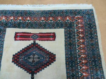4' X 6' Vintage Handmade Bokhara Turkoman Pakistan Wool Rug Carpet Nice - Nuvé