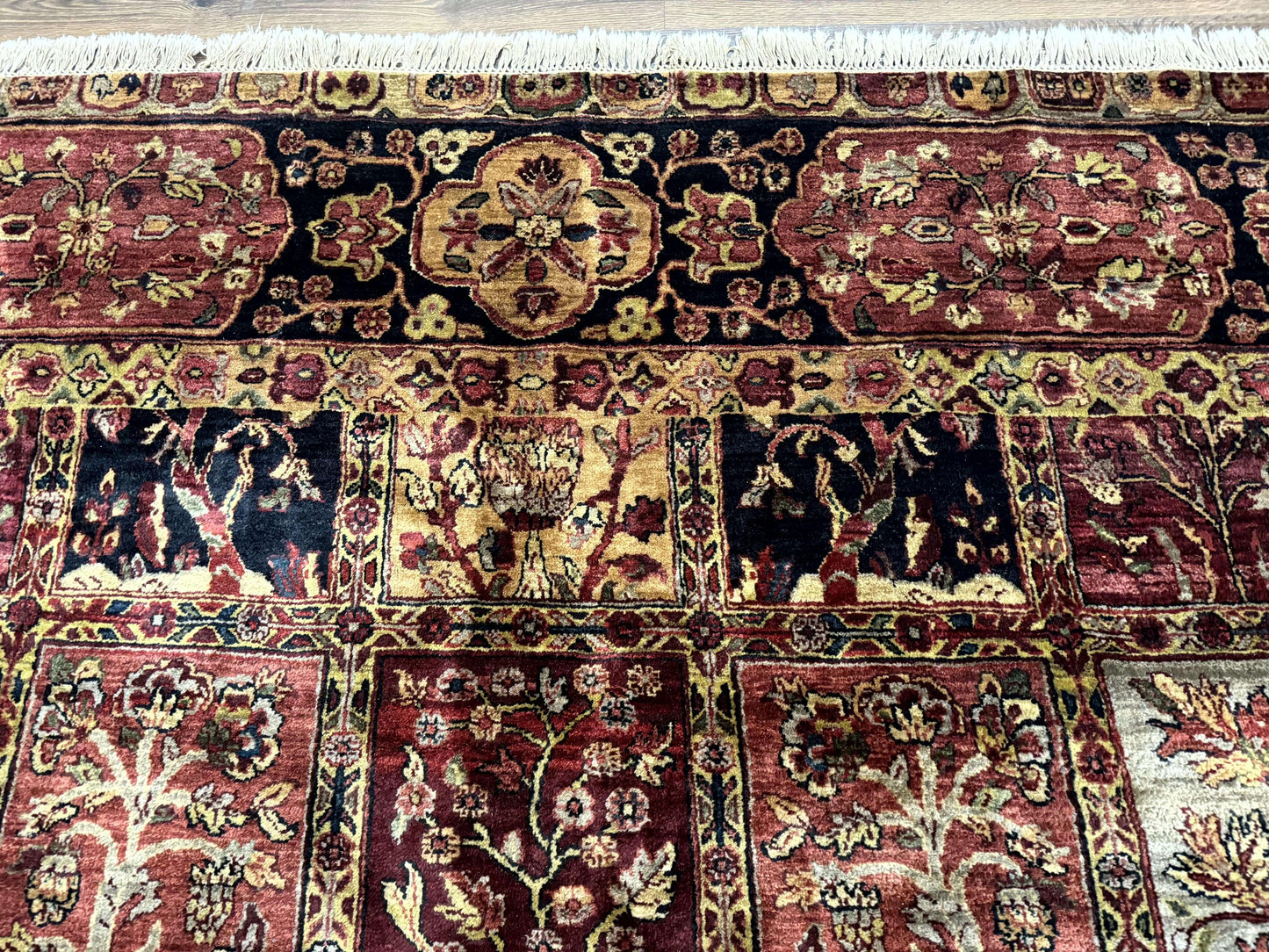 Indo Persian Rug 9x12, Bakhtiari Panel Design, Multicolor, Soft Wool Pile - Nuvé