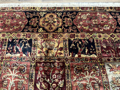 Indo Persian Rug 9x12, Bakhtiari Panel Design, Multicolor, Soft Wool Pile - Nuvé
